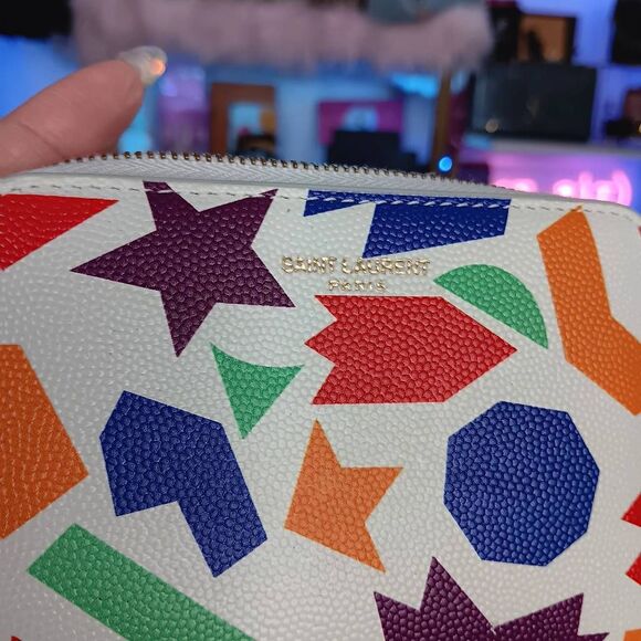 Unused Yves Saint Laurent Multi Color Leather Compact Zip Wallet - Picture 13 of 15